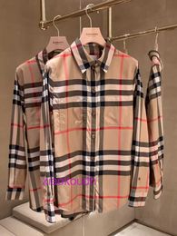 AA BRRUBURY Fashion Clothing Men and Women New Plaid Shirt Hoge kwaliteit Mouw Direct grote geruite dubbele pocket mouwen shirt voor vrouwen