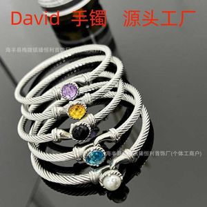 AA Designer Bangle Sweet Hambra Bracelet Jade Dy Man Petite Ceinture Double Bouton Bracelet Zircon Twist Fried Dough Twists Bracelet Explosion B8xk