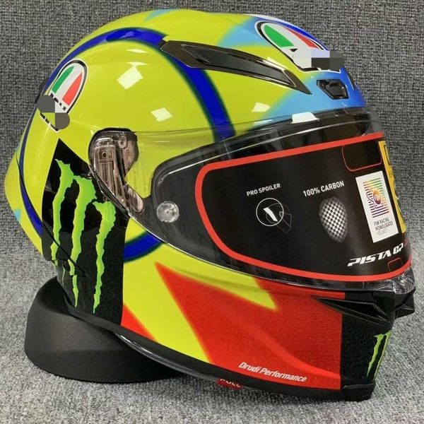 AA Designer Casque AGV Casques complets Pista Rainbow Motorcycle de Machine Heavy Hémèque de sécurité Soleil et Moon Équipement