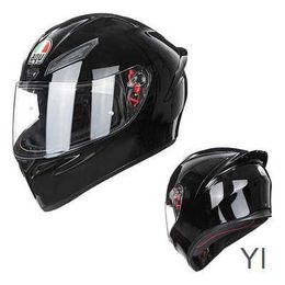 AA Casco de diseño Cara Completa Motocicleta Abierta K1 Negro Mate Blanco Brillante Casco de Motocicleta Cubierta Completa para Hombres y Mujeres Universal Rac YI-SPZI