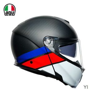 Casque de moto intégral à visage ouvert AA Designer Agv Sportmodular en fibre de carbone pour moto, piste d'athlétisme, voyage et déplacement, casque intégral dévoilé YI SVA2 KM1B