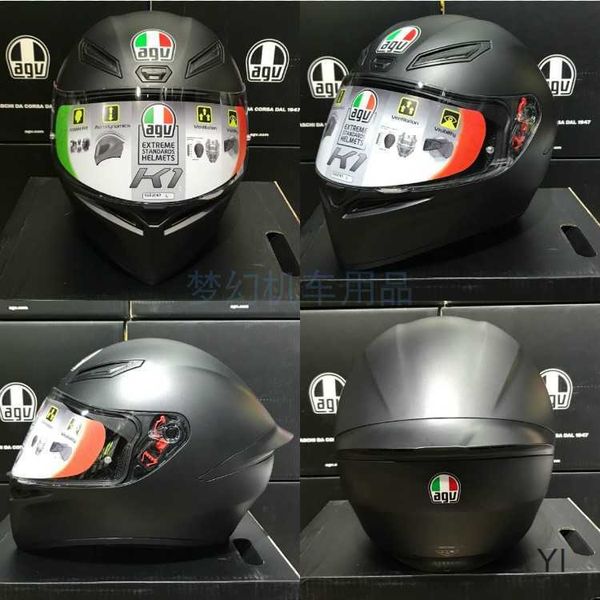 AA Designer Casque Intégral Visage Ouvert Moto Agv Casque K1 Noir Mat Moto Hommes et Femmes Racing Rider Voiture De Sport Anti-Brouillard Helm YI-T7PM