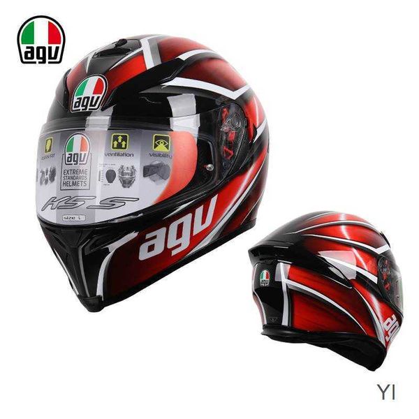 AA Designer Casque intégral Casque de moto à visage ouvert Agv K5 S Casque de course pour hommes et femmes Housse de casque complète Chaleur et autocollant anti-buée YI HDWU S