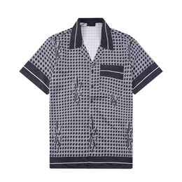 aa designer shirt Chemise de bowling géométrique géométrique de la mode pour hommes Chemise décontractée géométrique hawaïenne T-shirt polyvalent à manches courtes pour hommes