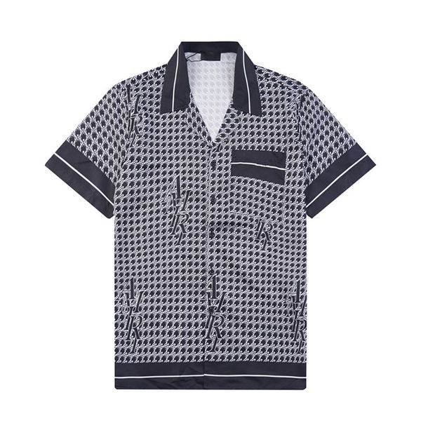 aa designer shirt Chemise de bowling géométrique géométrique de la mode pour hommes Chemise décontractée géométrique hawaïenne T-shirt polyvalent à manches courtes pour hommes
