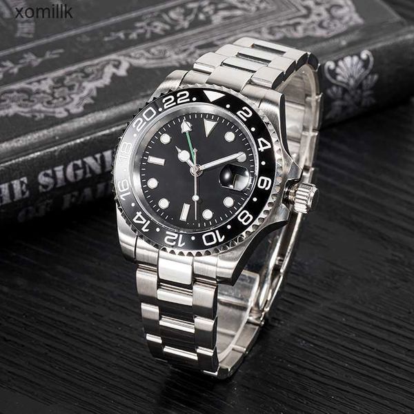 AA NO1FASHION Relojes de cerámica mecánicos automáticos para hombre 41 mm Acero inoxidable completo Cierre deslizante Relojes de pulsera para natación Reloj luminoso de zafiro u1