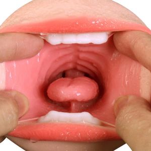 AA Juguetes Sexuales Unisex Belsiang Mamada Masturbador Masculino Para Hombres Taza de Masturbación Oral Garganta Profunda Boca Realista Vagina Coño Pene Masajeador C19022101