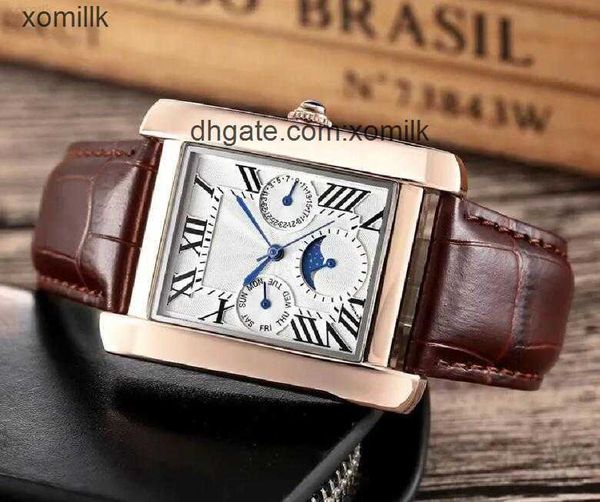 AA Square Quartz Watch Fashion Lovers Hommes Femmes Montres Silver Tank Montres-bracelets pour hommes Dames Valentine Cadeau Dropshipping Luxe Cuir Business Clock Wehq