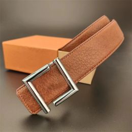 AA1112 shion para diseñadores Cinturón Hombres Mujeres F Letra Waitband con hebilla Marrón Negro Cinturones de cuero Faja de 3,8 cm de ancho