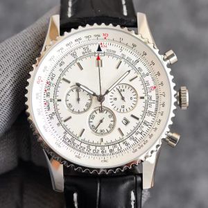 AAA 3A Qualité Marque Montres Chronographe 43mm Hommes Verre Saphir Bande De Cuir Avec Boîte-Cadeau Automatique Mécanique Jason007 montre 0555