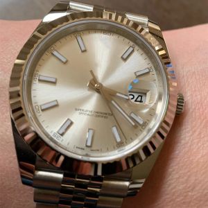 AAA 3A Calidad Rolexs Datejust Band 41mm Relojes para hombre Cristal de zafiro con caja verde original 1263340 Reloj automático Rolexwatch0888