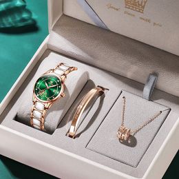 AAA 3pis Luxury Design Watch voor vrouw hoogwaardige diamant dames kwarts kijken 28 mm keramische horlogeketen waterdichte datum roestvrijstalen vrouwen horloges +doos 3606