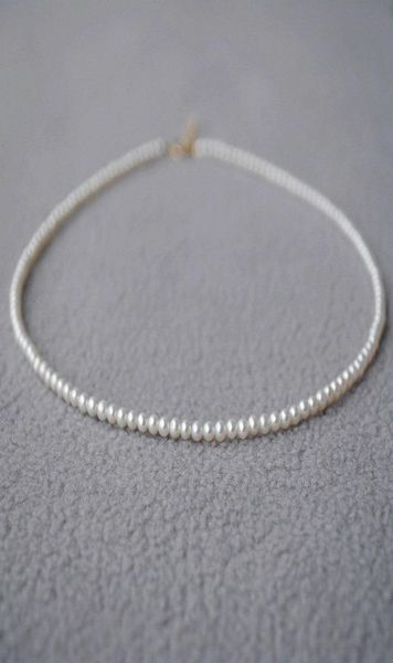 AAA 67 mm 18quot mini réel Natural Akoya Collier de perle rond blanc 14K Gold7208315