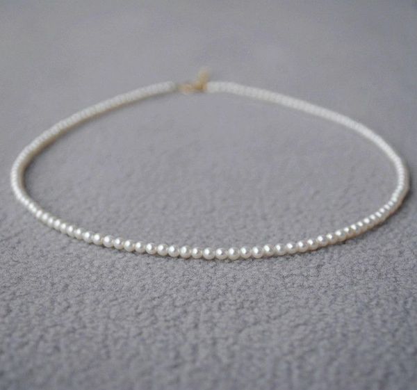 AAA 67 mm 18quot mini real real natural Akoya collar de perlas redondas 14k oro7525902