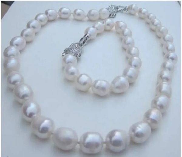 Collier et BRACELET de perles blanches Akoya de culture AAA, 912MM, fermoir 925, 240106
