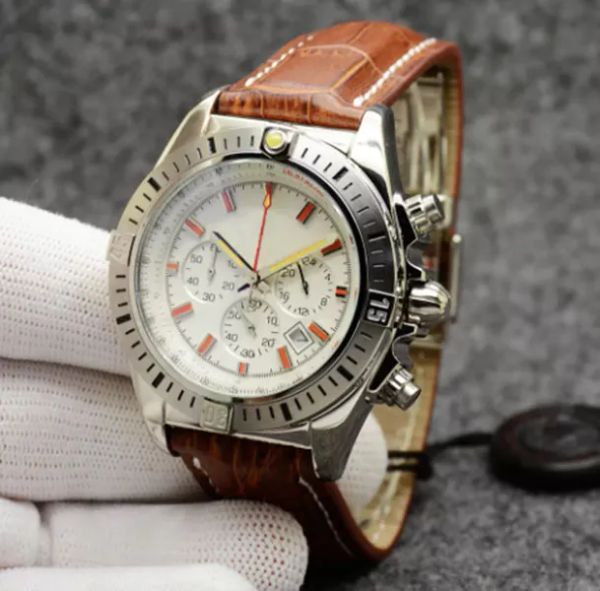 AAA Breitl Luxury 2024 Reloj de cuarzo para hombre Cronógrafo de lujo de alta calidad 44 mm B01 Esfera blanca Acero inoxidable plateado 50 ANIVERSARIO Expedición gratuita principio