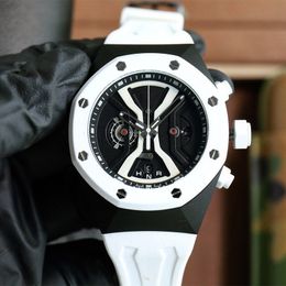 Reloj mecánico automático de cerámica AAA, reloj hueco de silicona de zafiro de alta calidad para hombre, reloj mecánico de diseño