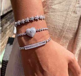 Pulsera de tenis de circonia cúbica AAA + con piedra colorida, abalorio de barra clásico simple de circonia cúbica, joyería de moda para mujer