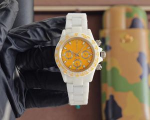 AAA Deluxe watch master design série Ditona boîtier en céramique taille 43mm verre saphir japon chronométrage multifonction mouvement à quartz bande céramique top technologie 2023