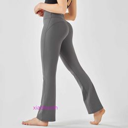 AAA -ontwerper LUL Comfortabele dames sport yogabroek klassieke nieuwe dubbelzijdige nylon tillen heup strakke gewas brede been fitness voor vrouwen