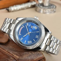 AAA designer horloge strass herenhorloges zwart blauwe wijzerplaat montre homme verguld zilver goud dag datum 41 mm beweging mode high-end horloge zakelijk feest SB017 C23