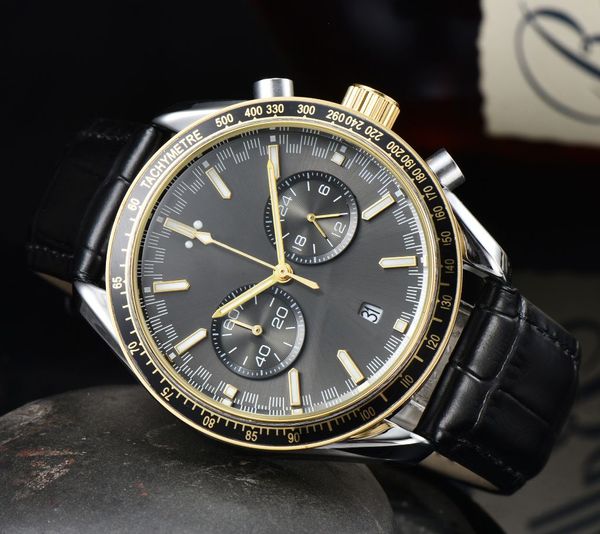 AAA Relojes de moda diseñador Movimientos de cuarzo para hombre Reloj 41 mm Movimiento de correa de caucho Relojes de pulsera súper brillantes a prueba de agua dhgate N3