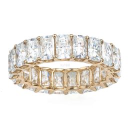 AAA GEMS 14K / 18K Gold Radiant Cut Engagement Ring Diamond Eternity Moisanite Ring Band for Women Wedding Design