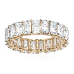 AAA GEMS 14K / Gold Radiant Cut Engagement Diamond Eternity Moissanite Ring Band voor vrouwen bruiloft ontwerp