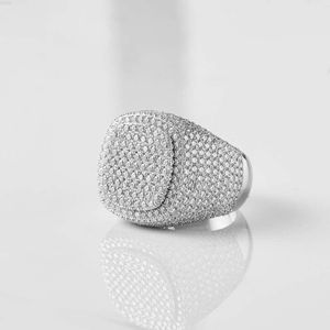 AAA Gems en gros New 925 Silver Hip Hop Iced Out 14k Gold Mens Moisanite Diamond Ring