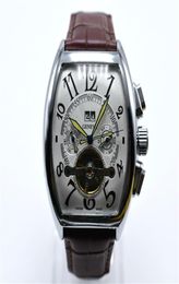 AAA GENEVA Brand de luxe en cuir mécanique Automatique MONTES MENSES DROP TOURBILLON Squelette Gold Men Wristwatch9119982