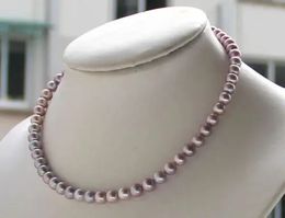 AAA Genuine Akoya Lavender Pearl Collar de 14k Joyas finas JewelryJewelry Making 240410