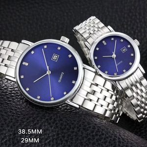 Montres pour amoureux de la mode hommes femmes couple montres de luxe bracelet en acier inoxydable montre à quartz de marque supérieure pour hommes dame cadeau de noël saint valentin relogios