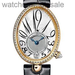 AAA Luxury Breguat Relojes Diseñador para mujeres Banda de cuero de alta calidad Nápoles Naples Queen 18K Diamante Diamante Mecánico Reloj Womens 8918BA