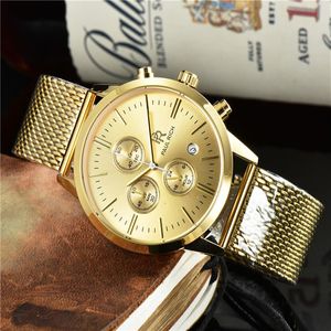 AAA Luxury Men's Casual Watch Multifunction Automatic Quartz roestvrij staal Ultradunne gaasgordel Zwitserse merkontwerper Birth2481
