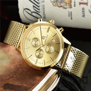 AAA Luxury Men's Casual Watch Multifunction Automatic Quartz roestvrij staal Ultradunne mesh riem Zwitserse merkontwerper Birth253T