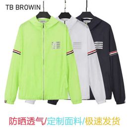 AAA Heren Hoodies Sweatshirts BROWIN Nieuwe TB Zonnebrandcrème Kleding Unisex Reflecterend Rood Wit en Blauw Gestreepte Kapmantel Chenghao03 HHHHH 44