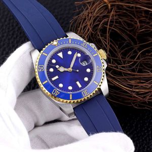 Reloj AAA para hombre, relojes de 40MM para hombre, reloj de cerámica de acero inoxidable, pulsera de goma original, movimiento automático, fecha automática, relojes de pulsera clásicos