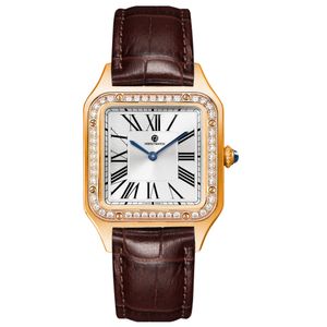 aaa montre pour hommes designer de haute qualité mode montres décontractées montre rectangulaire bracelet en cuir mouvement à quartz verre saphir boîte de montre de luxe