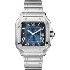 aaa montre homme montre femme haute qualité remontage automatique mode couple carré cadran bleu acier inoxydable bracelet en métal montre décontractée horloge de sport MontreDe Luxe