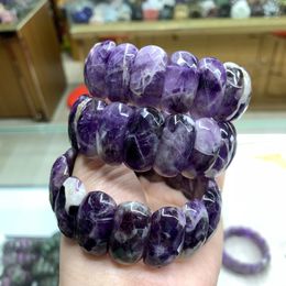 AAA NATUURLIJKE AMETHTYST Gemstone Bracelet Natural Energy Stone Bangle Gemstone sieraden voor vrouw geboortesteen voor Waterman voor cadeau 240528