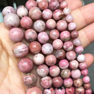 AAA Natural Red Rhodonite Gem Mineral For Jewelry Making Round Loose Beads DIY Bracelet Accessories 15''Inches 6 8 10 12mm
