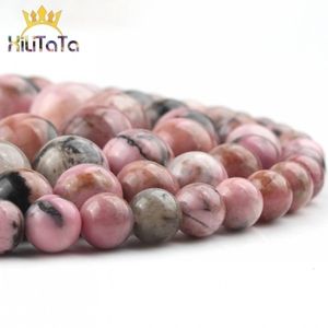 AAA Natuursteen Zwart Kant Rhodonite Ronde Gem Losse Kralen Voor Sieraden Maken DIY Armband Accessoires 15 '' 6 8 10 12mm