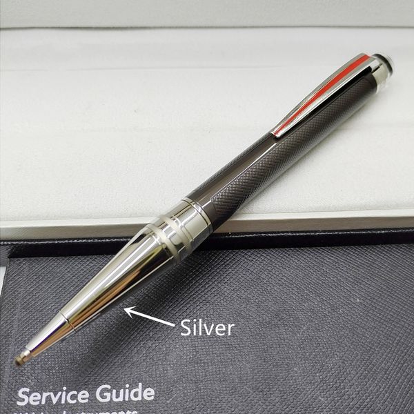 Bolígrafo negro/plateado de calidad AAA/bolígrafo con cristal, papelería para oficina, bolígrafos de escritura de negocios para hombres, regalo