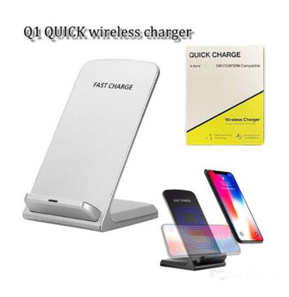 Chargeur sans fil rapide Qi 5v 2A 9v 1.3A 10W 2 bobines support de charge pour téléphone portable 13 13pro max xiaomi huawei LG note 20