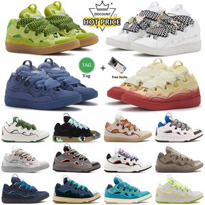 AAA Quality Designer Chaussures hommes Femmes Cuir Cuir Curb Sneakers Lace-Up Sneak-up Falfskin Plateforme Sole Extraordinaire Chaussure Rubber Nappa Mens Trainers