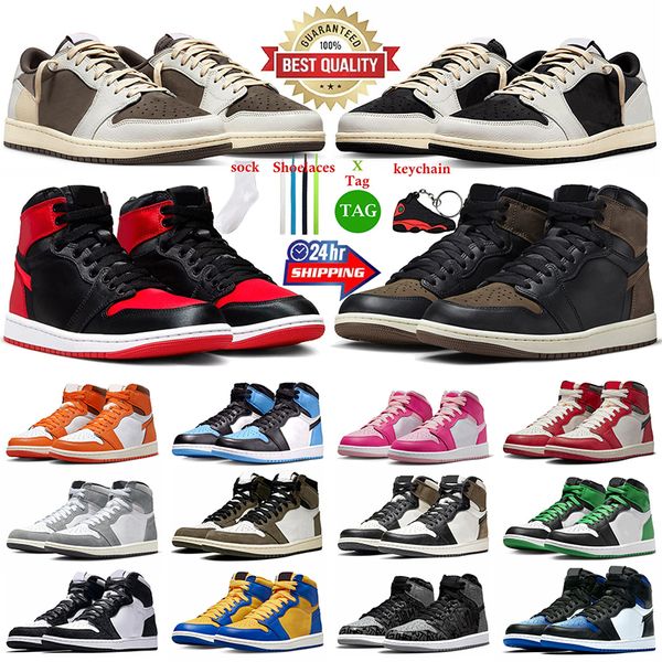 Jumpman 1 1s Chaussures de basket-ball Taille 13 Palomino Black Phantom Low Reverse Mocha Offs Mid Space Jam Lucky Green Fierce Pink Cactus Jack Blanc Hommes Baskets DHgate 36-47