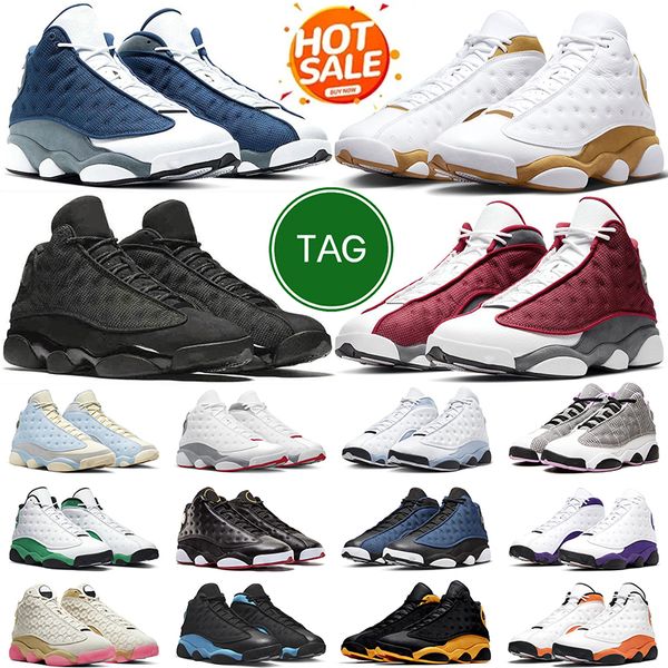 Designer 13s Flint hommes chaussures de basket-ball Flint chat noir Celestine bleu gris blé élevé casquette et robe inverse il a obtenu jeu Royal baskets baskets pour hommes