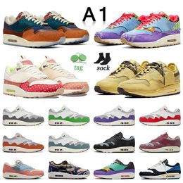 1 hommes femmes 1s chaussures de course beige jaune ts traviss light chocolate designer baskets union patta triple noir vert rose safari mix léopard formateurs 【code ：L】