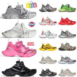 AAA + Calidad Nuevo 3XL Zapatilla de deporte Pares de lujo Zapatos de diseñador casual Mujer hombre Tripler Negro Astilla Beige Blanco Gimnasio Rojo Gris oscuro Rosa claro Amarillo Plataforma sucia Zapatillas de deporte