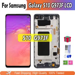 AAA + Quality OLED2 LCD pour l'écran LCD S10 avec cadre pour Samsung Galaxy S10 G973F / DS G973 G973U SM-G973 Écran tactile Testé